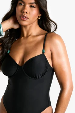 boohoo Maillot de bain avec garniture en résine<Femme Maillots De Bain|Tenues De Plage