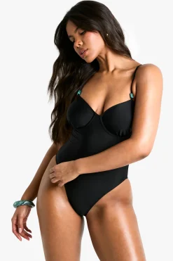 boohoo Maillot de bain avec garniture en résine<Femme Maillots De Bain|Tenues De Plage