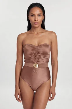 Maillot De Bain Bandeau Avec Détail De Ceinture Métallique