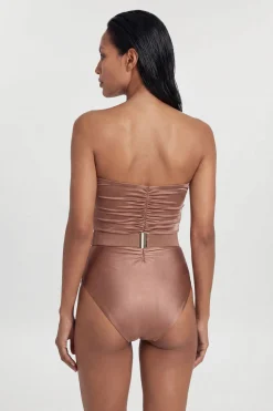 Maillot De Bain Bandeau Avec Détail De Ceinture Métallique