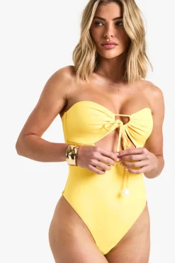 Maillot de bain bandeau à découpe et garniture Soleil
