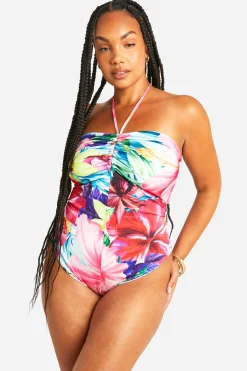 boohoo Maillot de bain bandeau à fronces avant<Femme Maillots De Bain|Tenues De Plage