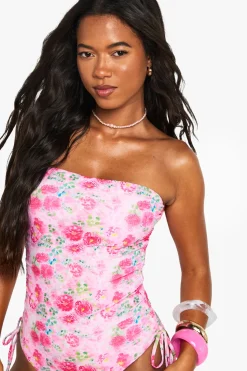 Maillot de bain bandeau froncé