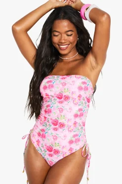 Maillot de bain bandeau froncé