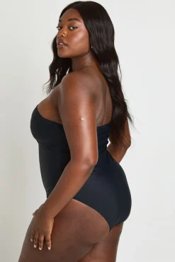 boohoo Maillot De Bain Bandeau Grande Taille Avec Détail Bordure Dorée<Femme Maillots De Bain|Tenues De Plage