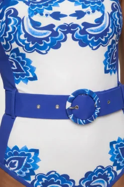 KarenMillen Maillot De Bain Bandeau À Imprimé Cachemire Avec Ceinture<Femme Maillots De Bain|Tenues De Plage