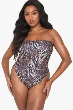 boohoo Maillot de Bain Bandeau Plus Swimwear Essentials<Femme Imprimé Léopard|Tenues De Plage