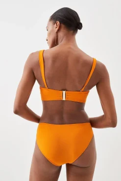 Maillot de bain bikini haut à bretelles détachables, bordé d'or