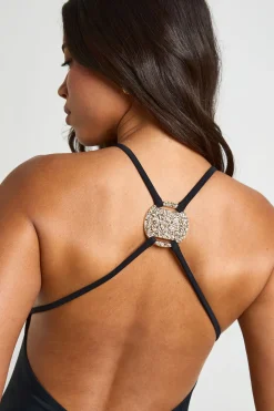 Maillot De Bain À Bretelles Avec Détail De Disque Martelé