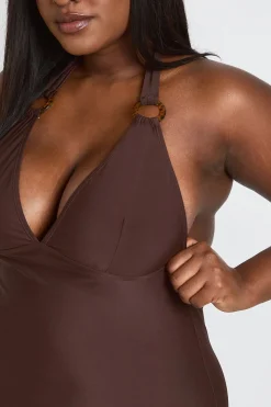 Maillot De Bain Échancré Avec Détail Ornement Grande Taille