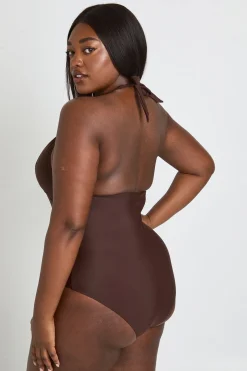 Maillot De Bain Échancré Avec Détail Ornement Grande Taille