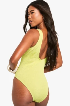 Maillot De Bain Échancré À Encolure Dégagée Et Texture Gaufrée Essentiels