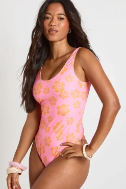 Maillot De Bain Échancré À Imprimé Floral Tropical
