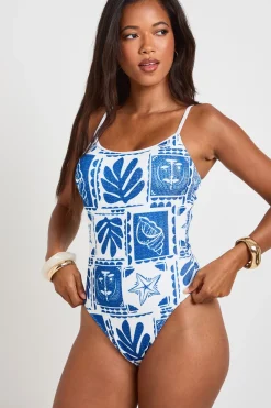 boohoo Maillot De Bain Échancré À Imprimé Carreaux<Femme Maillots De Bain