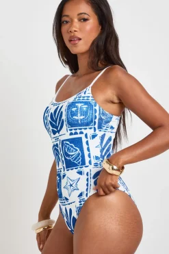 boohoo Maillot De Bain Échancré À Imprimé Carreaux<Femme Maillots De Bain