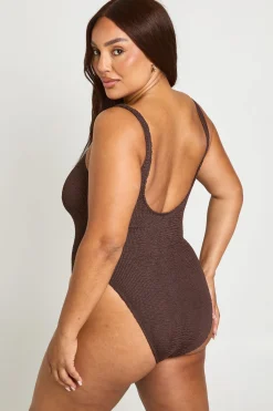 Maillot De Bain Échancré Premium Taille Unique En Tissu Crinkle