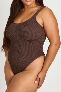 Maillot De Bain Échancré Premium Taille Unique En Tissu Crinkle