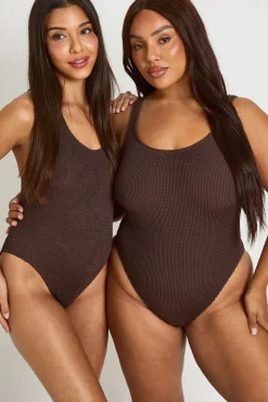 Maillot De Bain Échancré Premium Taille Unique En Tissu Crinkle