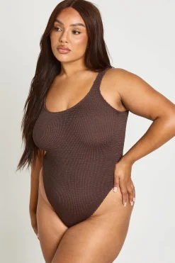 Maillot De Bain Échancré Premium Taille Unique En Tissu Crinkle