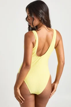 Maillot De Bain Échancré Texturé