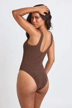 boohoo Maillot De Bain Échancré Texturé<Femme Maillots De Bain|Tenues De Plage