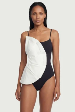 Maillot De Bain Échancré À Volants Et Bretelles Croisées