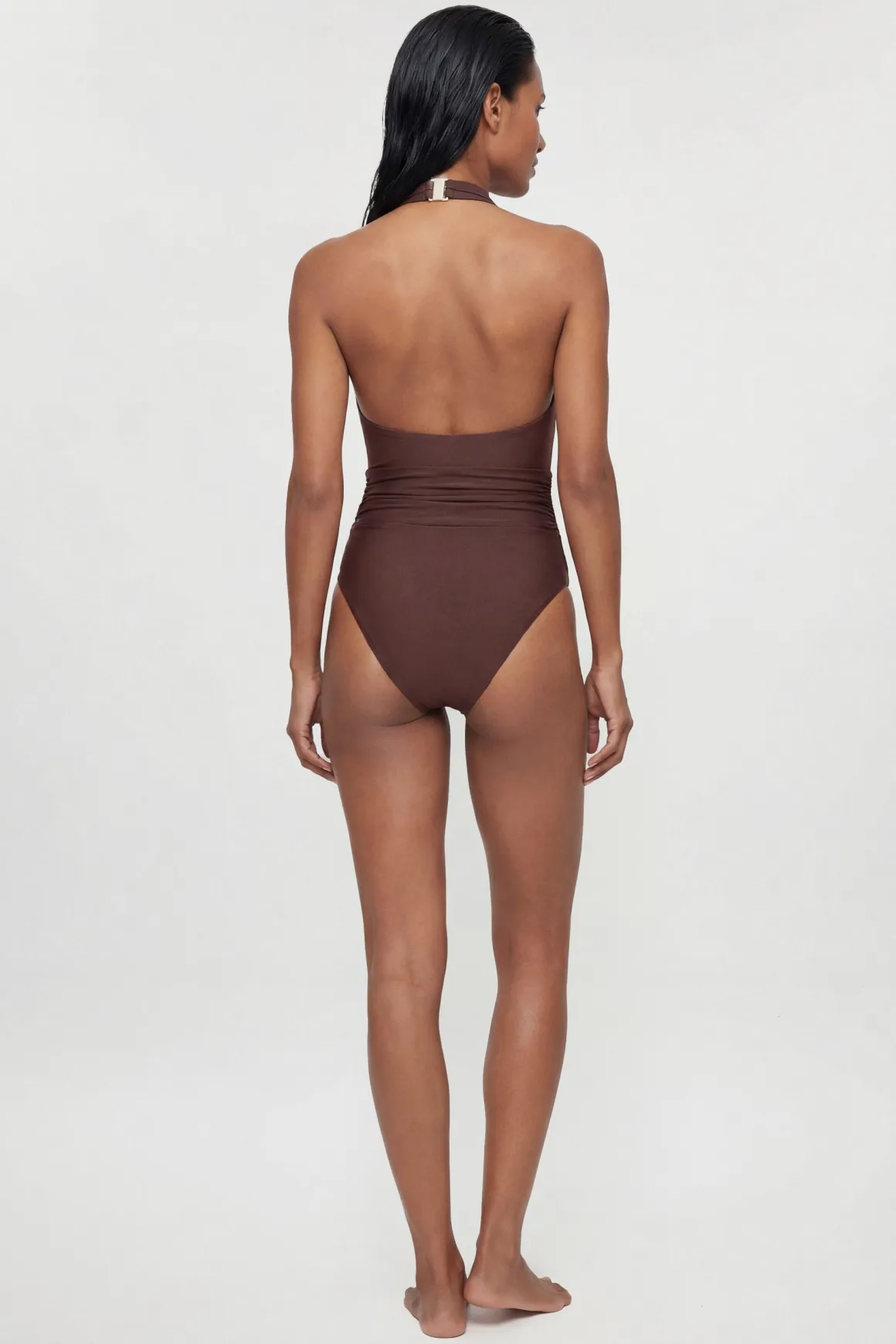 Maillot de Bain à Col Halter avec Détails Coquillage