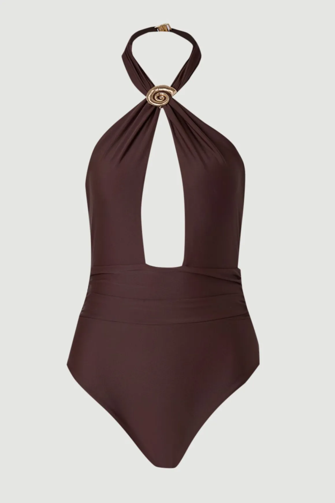 Maillot de Bain à Col Halter avec Détails Coquillage