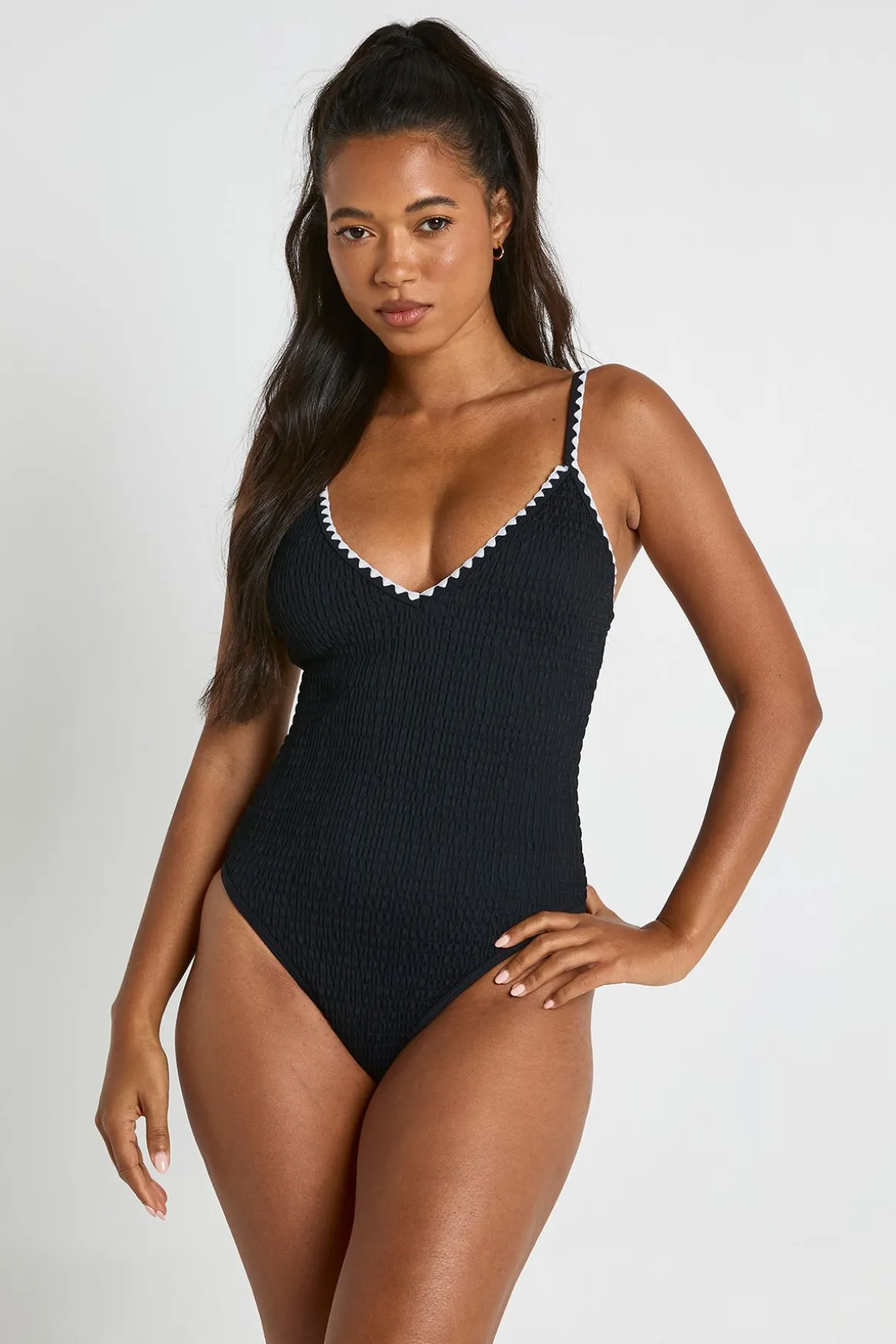 Maillot De Bain À Coutures Contrastées