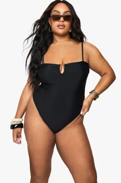 Maillot de bain croisé avec contrôle ventre Plus