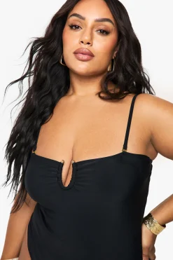 Maillot de bain croisé avec contrôle ventre Plus