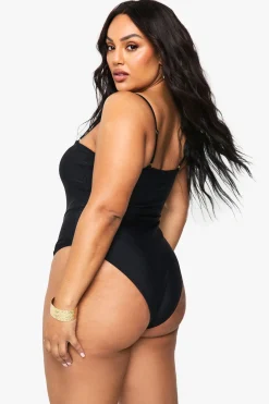Maillot de bain croisé avec contrôle ventre Plus
