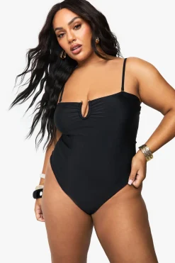 Maillot de bain croisé avec contrôle ventre Plus