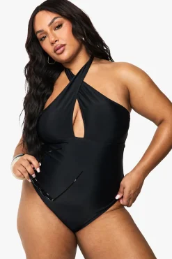 Maillot de bain cross-over à contrôle ventre Plus