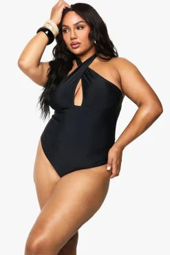 Maillot de bain cross-over à contrôle ventre Plus