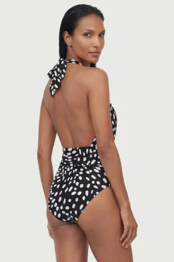 Maillot De Bain Décolleté À Imprimé Pois