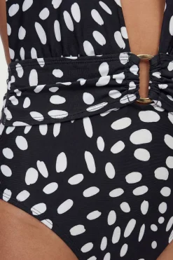 Maillot De Bain Décolleté À Imprimé Pois