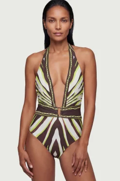 KarenMillen Maillot de Bain Décolleté Imprimé<Femme Maillots De Bain|Tenues De Plage