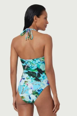Maillot De Bain À Découpes Avec Imprimé Chaîne Et Détails De Finition Métallique