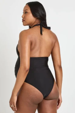 Maillot De Bain De Grossesse Décolleté Plongeant Avec Détail Garniture