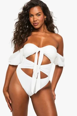 boohoo Maillot de bain de mariée haut de gamme à nouer sur le devant<Femme Maillots De Bain