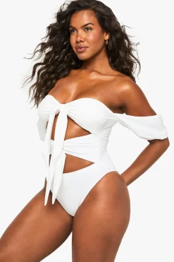 boohoo Maillot de bain de mariée haut de gamme à nouer sur le devant<Femme Maillots De Bain