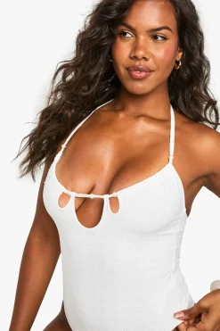 boohoo Maillot de bain de mariée premium à broderie découpée<Femme Maillots De Bain