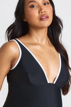 boohoo Maillot De Bain De Maternité Échancré À Détails Contrastés<Femme Maillots De Bain|Tenues De Plage