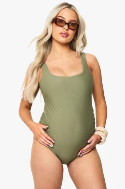boohoo Maillot de bain de maternité à col carré<Femme Maillots De Bain|Tenues De Plage