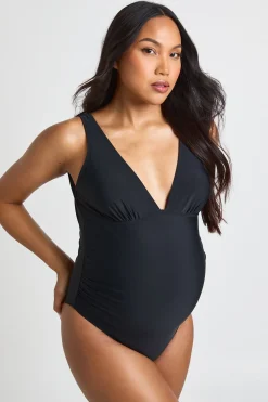 boohoo Maillot De Bain De Maternité À Décolleté Plongeant<Femme Maillots De Bain|Tenues De Plage