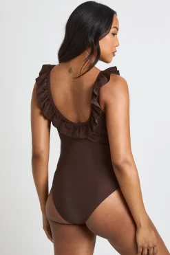 Maillot De Bain De Maternité À Décolleté Plongeant Avec Volants