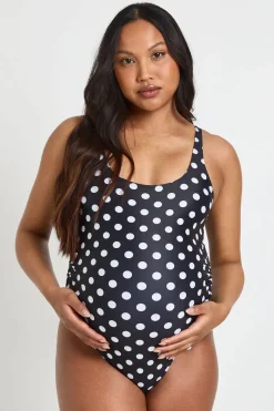 Maillot De Bain De Maternité À Encolure Ronde À Pois