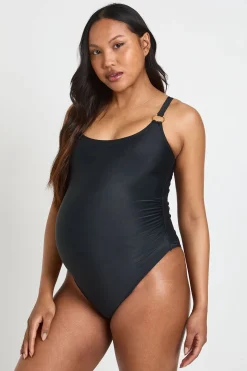 Maillot De Bain De Maternité À Encolure Arrondie Avec Détail Décoratif