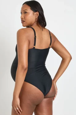 Maillot De Bain De Maternité À Encolure Arrondie Avec Détail Décoratif